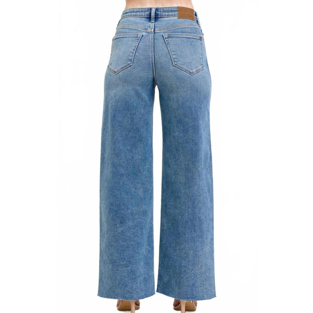 NEW JUDY BLUE vintage wide leg denim jeans in blue - Picture 3 of 4